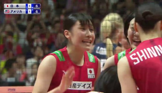 【フジテレビ公式☆ワールドカップバレー2019】9/22(日)［女子］第6戦 ＜日本vsアメリカ･第3セット＞ダイジェスト