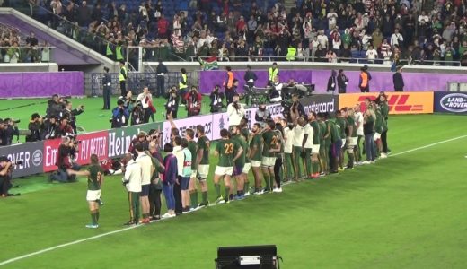 南アフリカ歓喜最後のお辞儀 南アフリカ×イングランド決勝ラグビーワールドカップ Final South Africa×England Rugby World Cup 2019 Champions