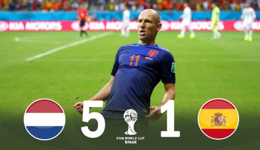 【伝説の試合】オランダ、王者スペインを5-1で粉砕  W杯2014
