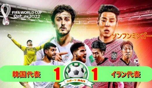 【ソンフンミンゴール】韓国代表 1-1 イラン代表 ワールドカップアジア予選  2021年10月12日