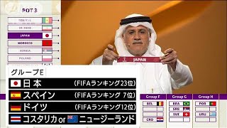 カタールワールドカップ　日本は強豪スペインやドイツと同組　組合せ抽選会(2022年4月2日)