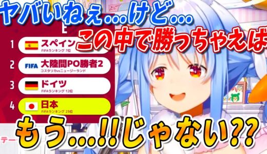 ワールドカップで4の組とまで言われた日本を独自理論で応援する、兎田ぺこら【ホロライブ切り抜き】