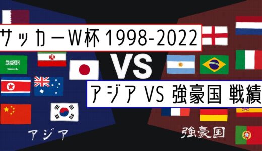 【サッカーW杯】ワールドカップでのアジアvs強豪国の戦績紹介