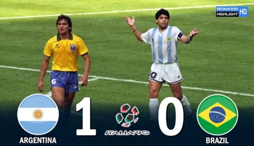 【伝説の試合】マラドーナの魔法がブラジルを消し去る!!! ブラジル vs アルゼンチン W杯 1990 R16