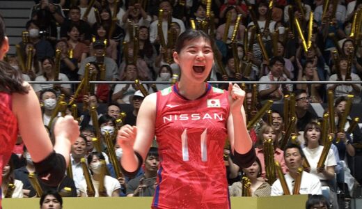 【FIVBパリ五輪予選／ワールドカップバレー2023】日本 vs ブルガリア 山田二千華選手 スーパープレー